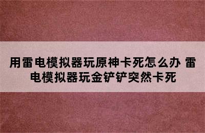 用雷电模拟器玩原神卡死怎么办 雷电模拟器玩金铲铲突然卡死